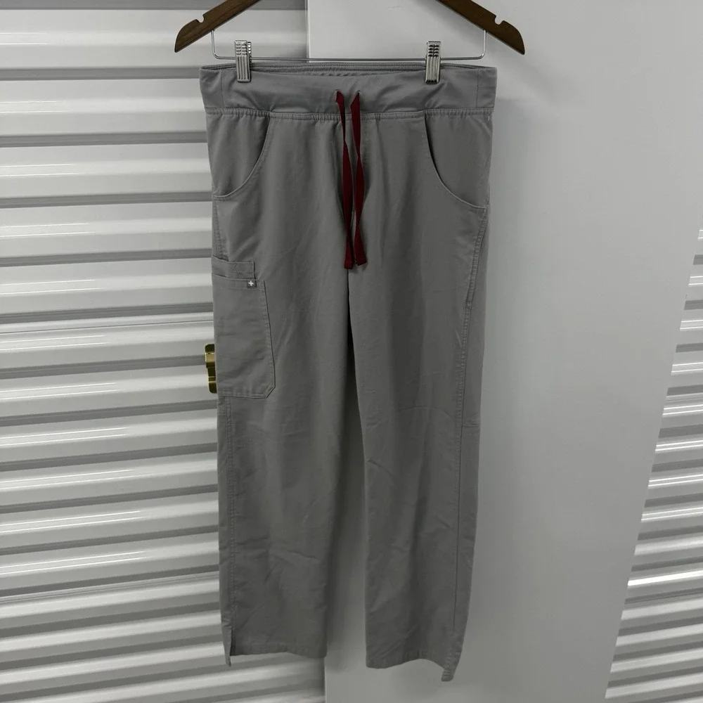 FIGS Mens Scrub Pants Small Gray‎ Straight Leg Drawstring Medical 30x30